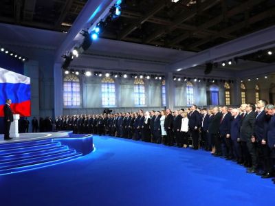 Послание президента федеральному собранию 2020 в московском Центральном выставочном зале "Манеж". Фото: kremlin.ru Послание президента федеральному собранию 2020 в московском Центральном выставочном зале "Манеж". Фото: kremlin.ru